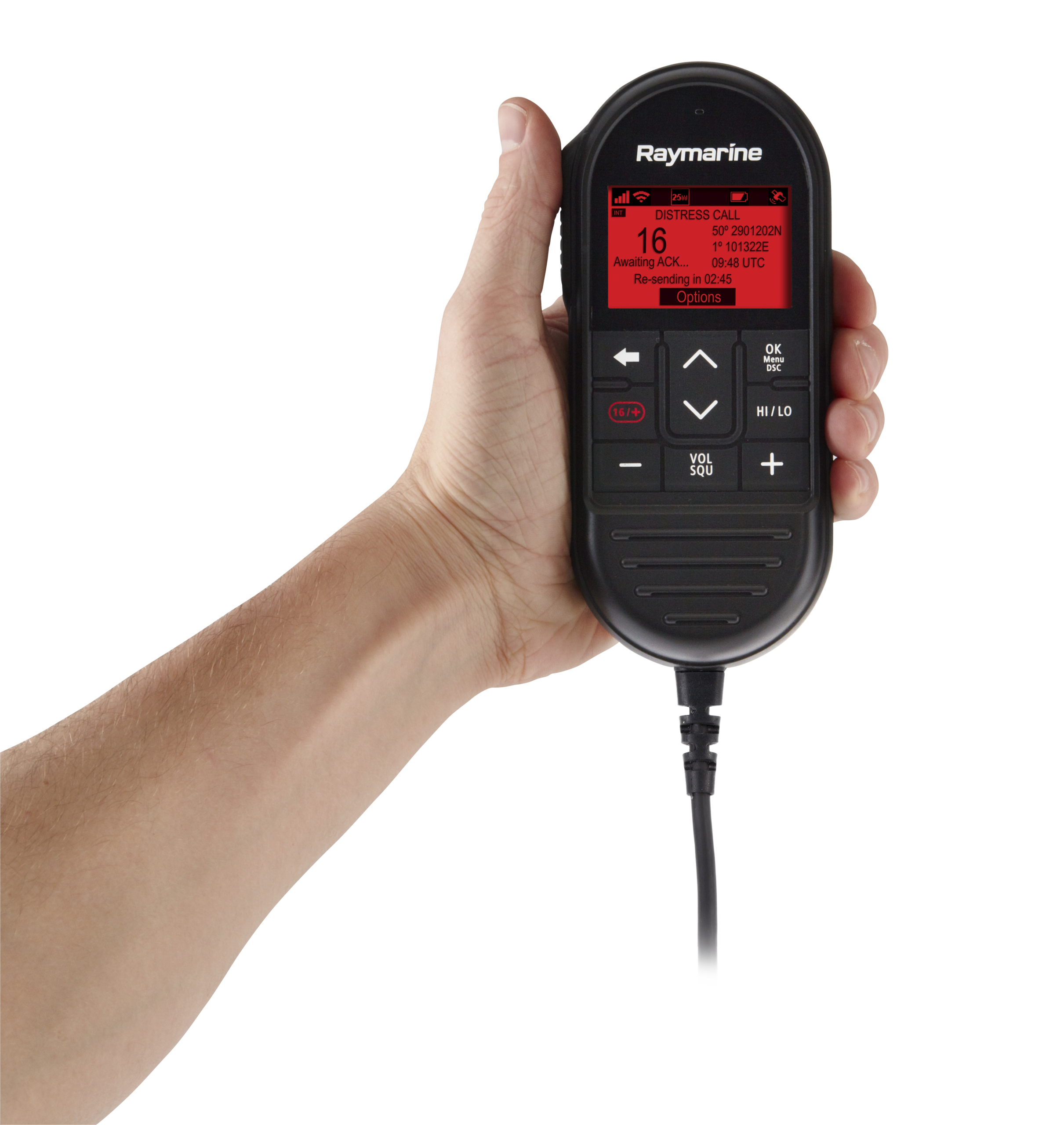 RAY90 VHF Handset in Hand